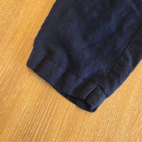 Loft Navy Linen Blend Pull On Pants Elastic Waist Women's Petite Medium - Picture 6 of 6